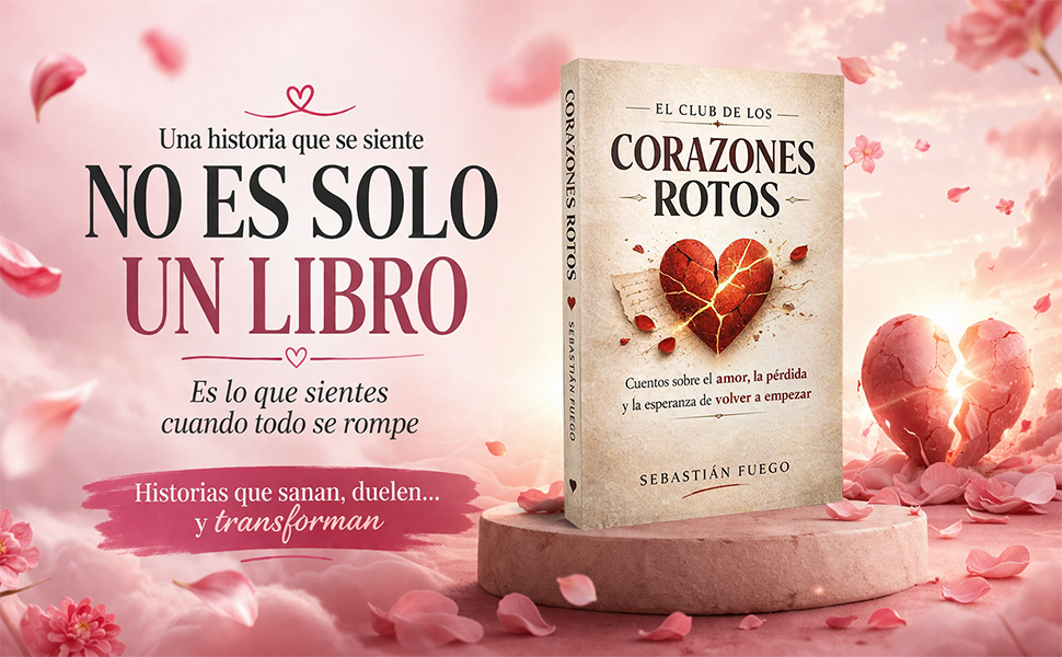 Imagen promocional de El Club de los Corazones Rotos con la portada del libro y su universo visual