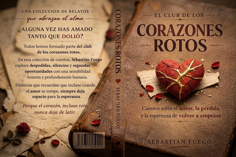 El Club de los Corazones Rotos - Portada del libro de Sebastián Fuego